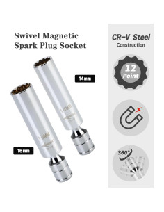 Set de 14 Piezas de Bujías Magnéticas AEROFORCE 3/8" 2
