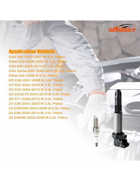 Paquete de bobinas de encendido UF522 y bujías iridio DEEGOOLY