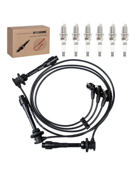 Juego de 3 Cables de Bujía y 6 Bujías de Iridio ATURMC