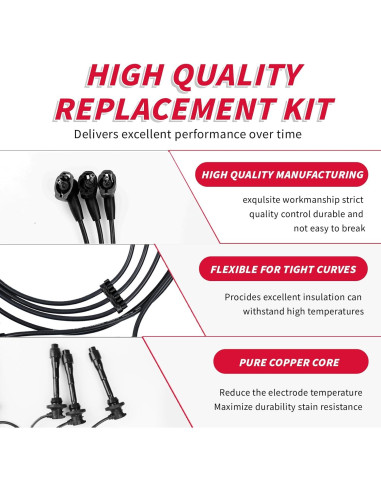 Juego de 3 Cables de Bujía y 6 Bujías de Iridio ATURMC