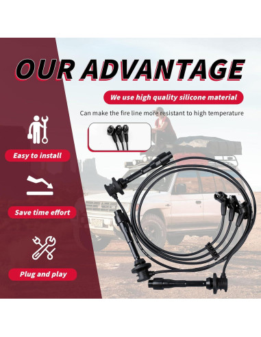 Juego de 3 Cables de Bujía y 6 Bujías de Iridio ATURMC