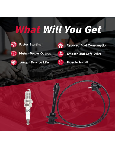 Juego de 3 Cables de Bujía y 6 Bujías de Iridio ATURMC