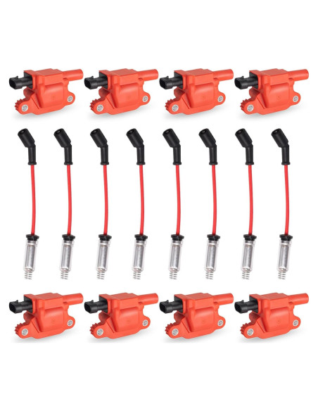 ENA Juego de 8 Bobinas de Encendido y Cables de Bujía 8mm
