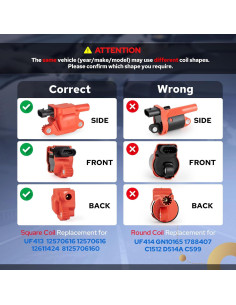 ENA Juego de 8 Bobinas de Encendido y Cables de Bujía 8mm 2