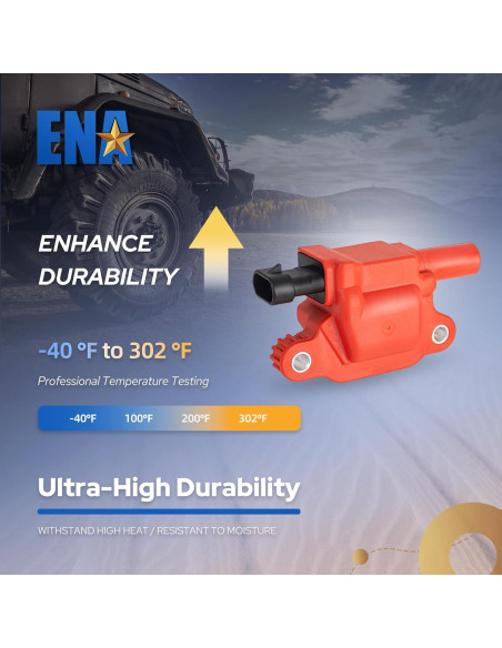 ENA Juego de 8 Bobinas de Encendido y Cables de Bujía 8mm