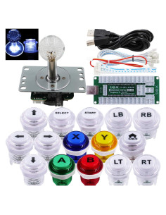 Kit Controlador Arcade USB SJ@JX con Joystick y Botones LED