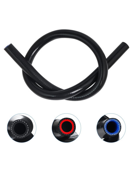 Manguera de Calefacción Silicona KDP 1/4" ID 1.5M Reforzada