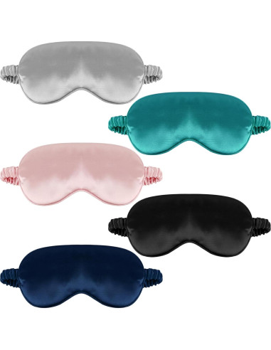 Máscara de Sueño de Seda QIANCAIWANG Azul Oscuro 21.5x9.5cm