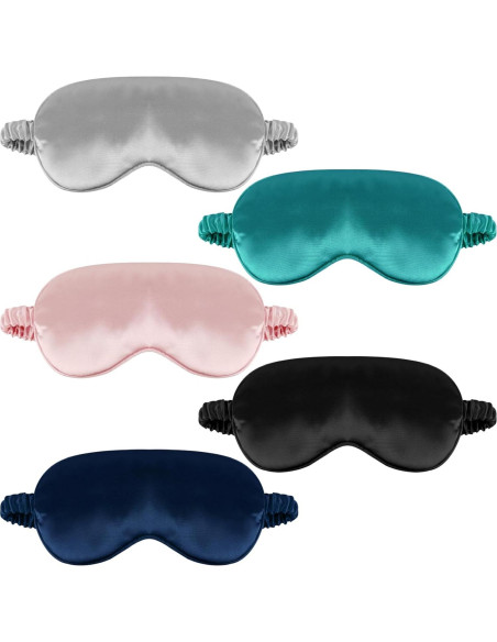 Máscara de Sueño de Seda QIANCAIWANG Azul Oscuro 21.5x9.5cm