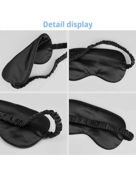 Máscara de Sueño de Seda QIANCAIWANG Azul Oscuro 21.5x9.5cm