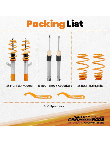 Amortiguadores Ajustables maXpeedingrods para VW Jetta y Golf