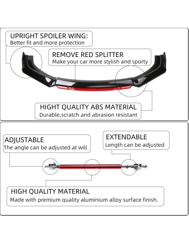 Labio de Parachoques Frontal Universal DREAMIZER con Soporte