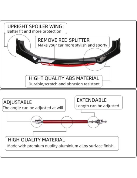 Labio de Parachoques Frontal Universal DREAMIZER con Soporte