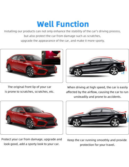 Labio de Parachoques Frontal Universal DREAMIZER con Soporte