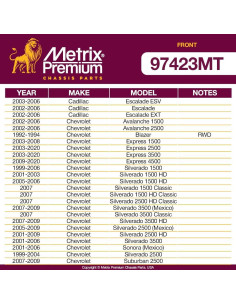 Kit de Enlace de Barra Estabilizadora Delantera Metrix 97423MT 2