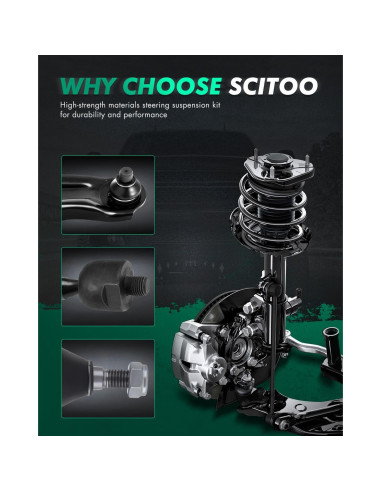Kit de Suspensión Delantera SCITOO K80296 para Ford, Toyota y Mitsubishi