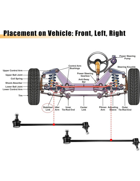 Enlaces de Barra Estabilizadora Delantera X AUTOHAUX para Honda