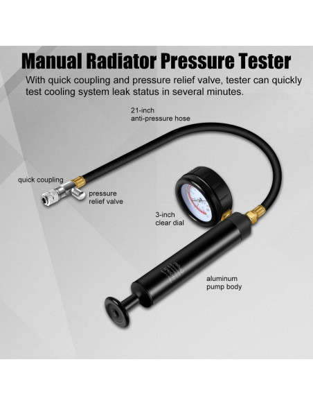 Kit de Prueba de Presión del Radiador ADAFIRST 18PCS