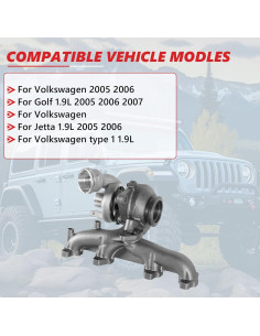 Turbocompresor ZDKK para Volkswagen 1.9L 2005-2007 OE 038253014Q 2