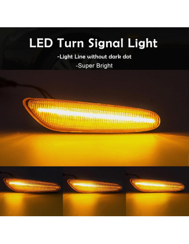 Luces de Marcador Lateral LED AUYICH Ámbar Lente Clara 2003-2013