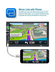 Estéreo de Coche Double Din CNW-SHS 7" Pantalla Táctil Bluetooth 2