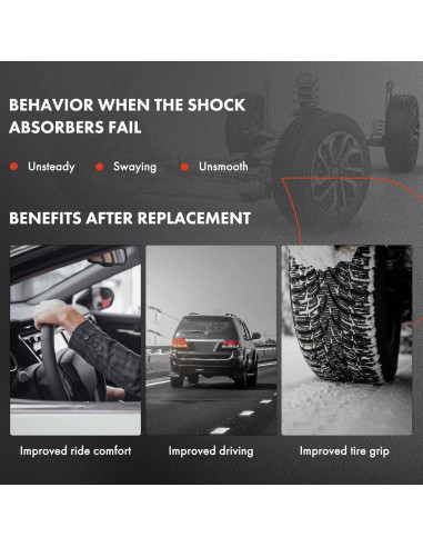 Amortiguadores Traseros A-Premium para Audi y Volkswagen - Juego de 2