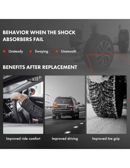 Amortiguadores Traseros A-Premium para Audi y Volkswagen - Juego de 2