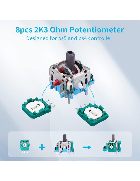 Repuestos Joystick PS5 AOLION 55 Piezas con Potenciómetros