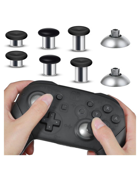 Thumbsticks Metálicos AQIDAP para Controlador Pro Switch 8 en 1