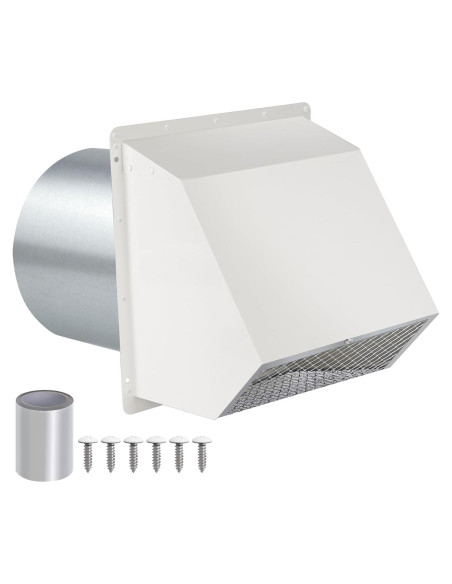 Cubierta de Ventilación Exterior Secadora 4" JIANBENKJ Blanca