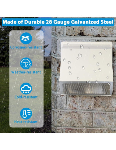 Cubierta de Ventilación Exterior Secadora 4" JIANBENKJ Blanca