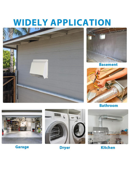 Cubierta de Ventilación Exterior Secadora 4" JIANBENKJ Blanca