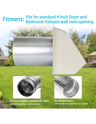 Cubierta de Ventilación Exterior Secadora 4" JIANBENKJ Blanca