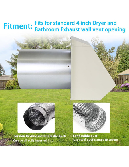 Cubierta de Ventilación Exterior Secadora 4" JIANBENKJ Blanca