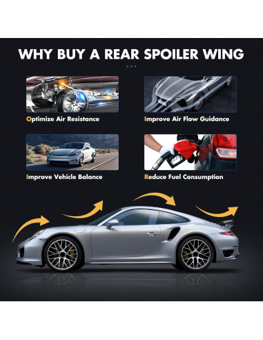 Alerón Trasero GFJEF para Audi A5 RS5 S5 2008-2016 Negro