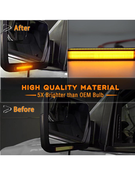 Kit de Luces de Señal de Giro LED Ámbar ZDEERAOTO para Ford