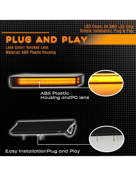 Kit de Luces de Señal de Giro LED Ámbar ZDEERAOTO para Ford