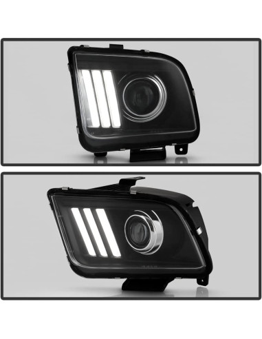 Faros Proyector LED ACANII para Ford Mustang 2005-2009 Negro