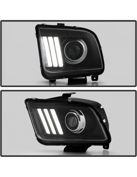 Faros Proyector LED ACANII para Ford Mustang 2005-2009 Negro