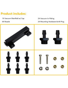 Kit Colector de Vacío 6 Puertos LLNSEAUTO para Turbo 2