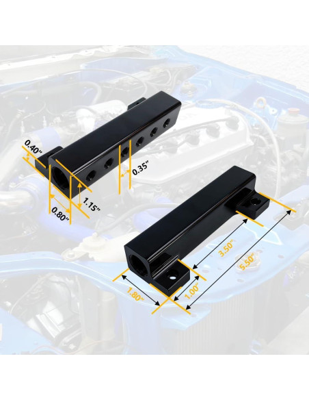 Kit Colector de Vacío 6 Puertos LLNSEAUTO para Turbo