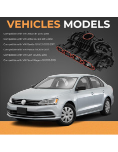 Colector de Admisión QBselecar 1.8L/2.0L VW 2013-2019 2