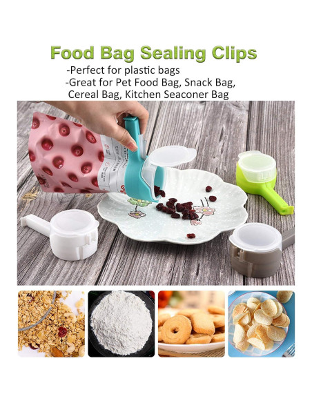 4 Clips para Bolsas de Comida Ledorr con Vertedor - Grande