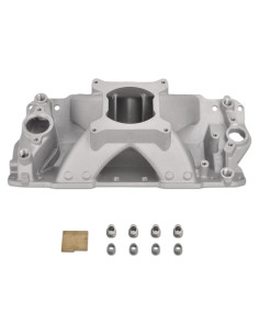 Colector de Admisión FGJQEFG Satinado Aluminio SBC 350 400