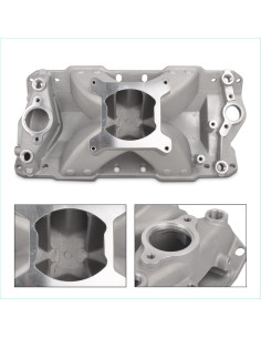 Colector de Admisión FGJQEFG Satinado Aluminio SBC 350 400 2