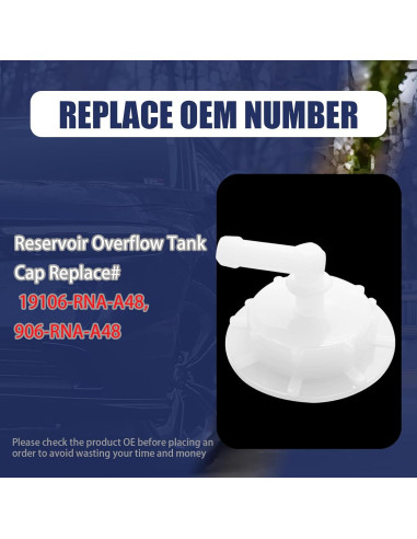 Tapa de desbordamiento radiador GolTHd para Honda Acura 19106-RNA-A48