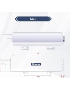 Tanque de desbordamiento BATONECO 3" x 10" acero inoxidable 0.79L 2