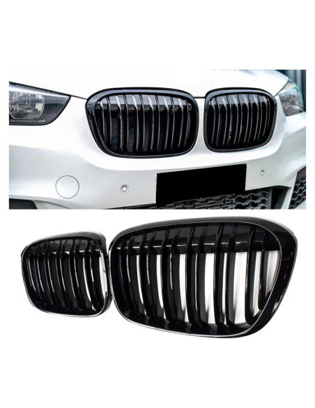 Rejilla Frontal BMW X1 F48 2016-2019 SINSOCJ Negro Brillante
