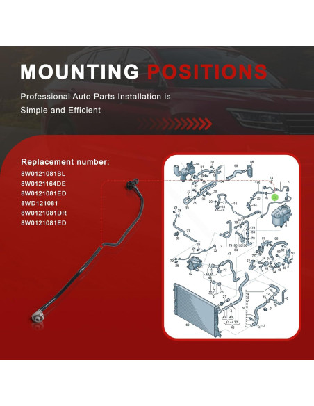 Manguera de Desbordamiento Tanque Refrigerante Yiklwwy Audi A4 A5 2016-2020