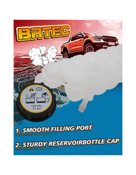 Tanque de Expansión de Refrigerante BRTEC para Ford y Lincoln 2015-2023